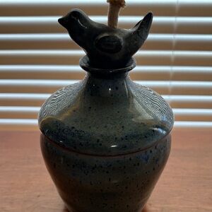 Ceramic Bird-Top Oil Lamp